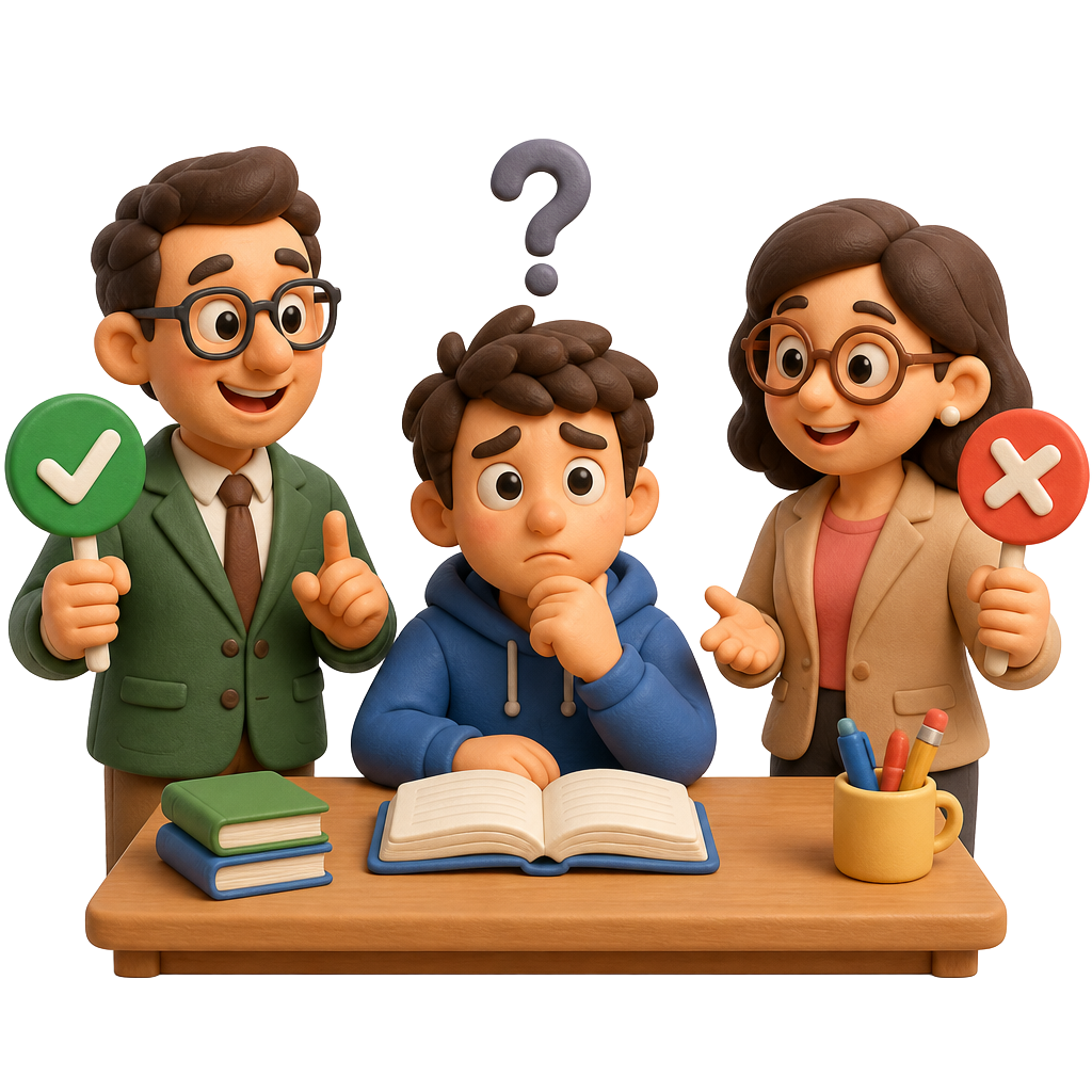 Two advisors giving conflicting answers to one student
